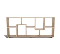 IDMarket – Étagère à double position TANIA – Bois imitation hêtre L.161 cm