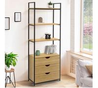 Etagère Bibliothèque 4 Niveaux Avec 3 Tiroirs Detroit Design Industriel