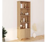 IDMarket - Etagère bibliothèque 4 Niveaux avec Placard Juliette Lattes tasseau Bois Coloris chêne
