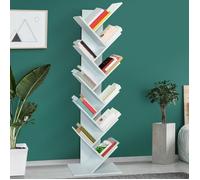 IDMARKET Etagère bibliothèque à livres TEA forme d'arbre 10 niveaux blanche