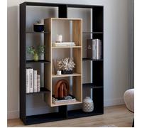 IDMARKET Etagère bibliothèque COLETTE avec 11 compartiments noir et effet bois 143 cm