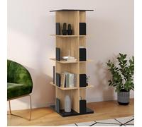 IDMARKET Etagère bibliothèque rotative 4 niveaux RAPHA noir et effet bois