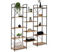 IDMarket Étagère bibliothèque Trio DETROIT 5 niveaux design industriel 170 cm