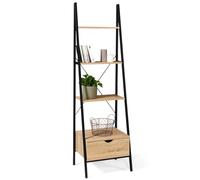 IDMarket - Étagère échelle Detroit - 4 niveaux avec tiroir - design industriel - Multicolore