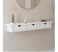 IDMarket – Étagère murale console d'entrée Lise 3 tiroirs blanche