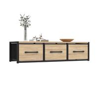 IDMARKET Étagère murale console d'entrée UTAH 3 tiroirs design industriel
