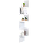 IDMarket - Etagère Murale d'angle ISA 5 Niveaux Blanche