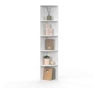 IDMarket - Etagère Murale d'angle MODULA 5 Niveaux Blanche à Poser ou à Fixer
