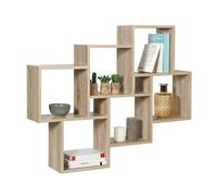 IDMarket - Etagère Murale Double Position Lucas Bois façon hêtre
