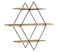 IDMARKET Etagère murale losange LILY 3 niveaux bois et métal design industriel