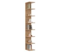 IDMarket - Etagère Murale Suspendue Double Position Chiara façon hêtre | 2 positions : verticale ou horizontale, 8 étagères, h. 190 cm