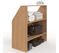 IDMarket - Etagère sous Pente 2 Niveaux TOMI 100 x 50 x 70/110 cm Bois façon hêtre