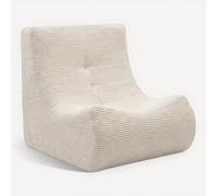 IDMarket - Fauteuil Billy Velours côtelé Beige | fauteuil lounge en mousse