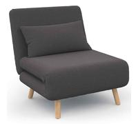 IDMarket - Fauteuil Convertible Romeo lit d'appoint 1 Place 80x190 cm Tissu Gris Anthracite
