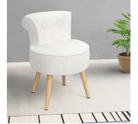 Fauteuil CRAPAUD en tissu bouclette blanc