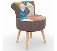 Idmarket Fauteuil Crapaud En Tissu Patchwork Multicouleurs Multicolore