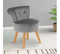 Fauteuil crapaud en velours gris Gris G