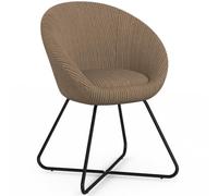 IDMarket - Fauteuil Forme Oeuf Angelina en Velours côtelé