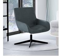 Fauteuil pivotant ALBUS en velours gris pieds noirs