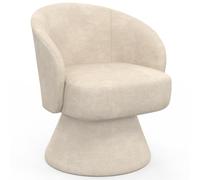 IDMarket Fauteuil pivotant CYRUS en tissu chenille beige