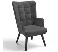 IDMarket - Fauteuil scandinave ANIA en velours gris