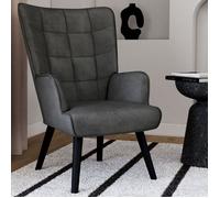 IDMarket - Fauteuil scandinave ANIA en Velours Gris