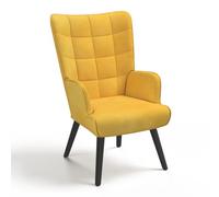 IDMarket - Fauteuil scandinave ANIA Velours Jaune
