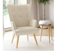 IDMARKET Fauteuil scandinave IVAR en tissu beige
