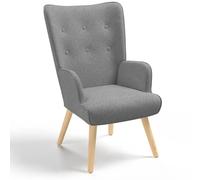 IDMarket - Fauteuil scandinave Ivar en Tissu Gris Clair