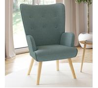 IDMARKET Fauteuil scandinave IVAR en tissu vert eucalyptus