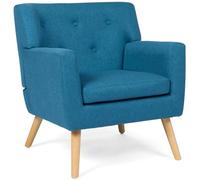 IDMarket - Fauteuil scandinave LIV en Tissu Bleu Canard