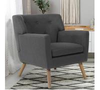 IDMARKET Fauteuil scandinave LIV en tissu gris anthracite