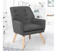 Fauteuil scandinave NAT en tissu gris anthracite