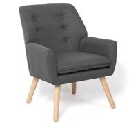 Fauteuil scandinave NAT en tissu gris anthracite