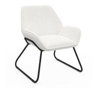 Fauteuil SIXTINE en tissu bouclette et pieds métal noirs