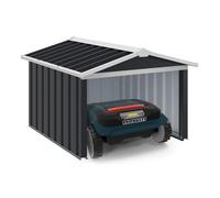 IDMarket - Garage pour Robot Tondeuse Toit à 2 pentes métal Gris Anthracite 86 x 98 x 62 cm