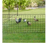 IDMARKET Kit clôture filet à poules 24 M avec porte 9 piquets double pointe