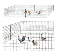IDMarket - Kit clôture Filet à Poules 24 M avec Porte 9 piquets Double Pointe