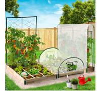 IDMARKET Kit complet 3 bacs modulables carrés potager et serre à tomates + treillis + housse