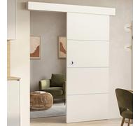 IDMarket - Kit porte coulissante blanc 83 cm avec rail et fixations