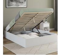 IDMarket - Lit Coffre Double SANDSIDE avec sommier 160 x 200 cm Blanc