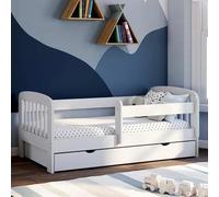 IDMARKET Lit enfant 80 x 160 cm LILIA 1 tiroir de rangement avec sommier et barrières