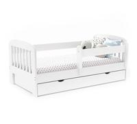 IDMarket - Lit Enfant 80 x 160 cm Lilia 1 tiroir de Rangement avec sommier et barrières
