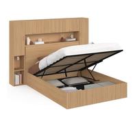 IDMarket - Lit Pont Armoire Juliette Coffre sommier 140 x 190 cm