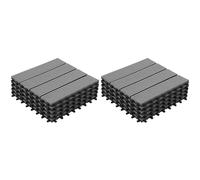 IDMarket - Lot de 10 Dalles de terrasse WODHY clipsables Bois Composite Gris 30 x 30 cm
