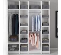 IDMARKET Lot de 14 boites de rangement tiroir organisateurs de dressings gris anthracite