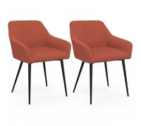 IDMarket - Lot de 2 chaises de Salle à Manger, fauteuils de Table Jany en Velours côtelé Terracotta