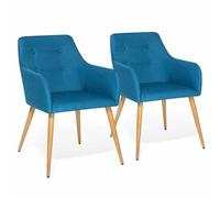 IDMarket - Lot de 2 chaises de Salle à Manger scandinaves, fauteuils de Table Dania Bleu Canard
