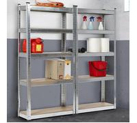 IDMARKET Lot de 2 étagères modulables charges lourdes en métal 10 plateaux