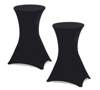 IDMarket - Lot de 2 Housses Noires pour Table Haute Pliante 105 CM